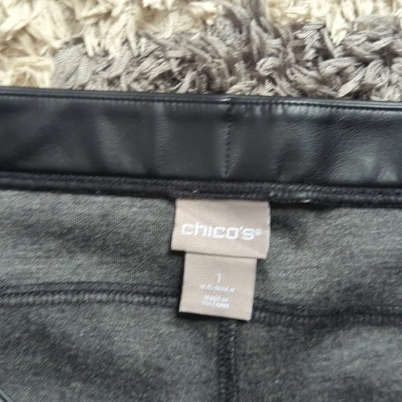 Chico's Faux Leather Black Legging Pant Size Chico's 1 - Picture 3 of 7